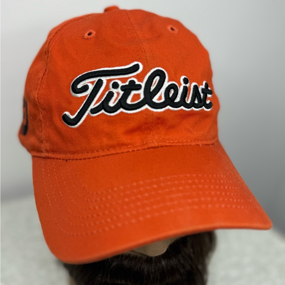 Titleist Foot Joy Orange Golf Strap Back Hat